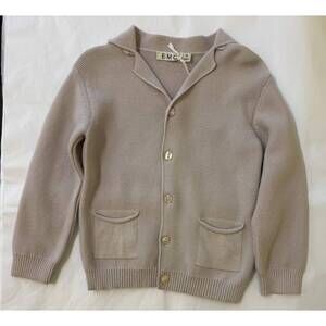 NEW EMC boys knit cardigan top in tan